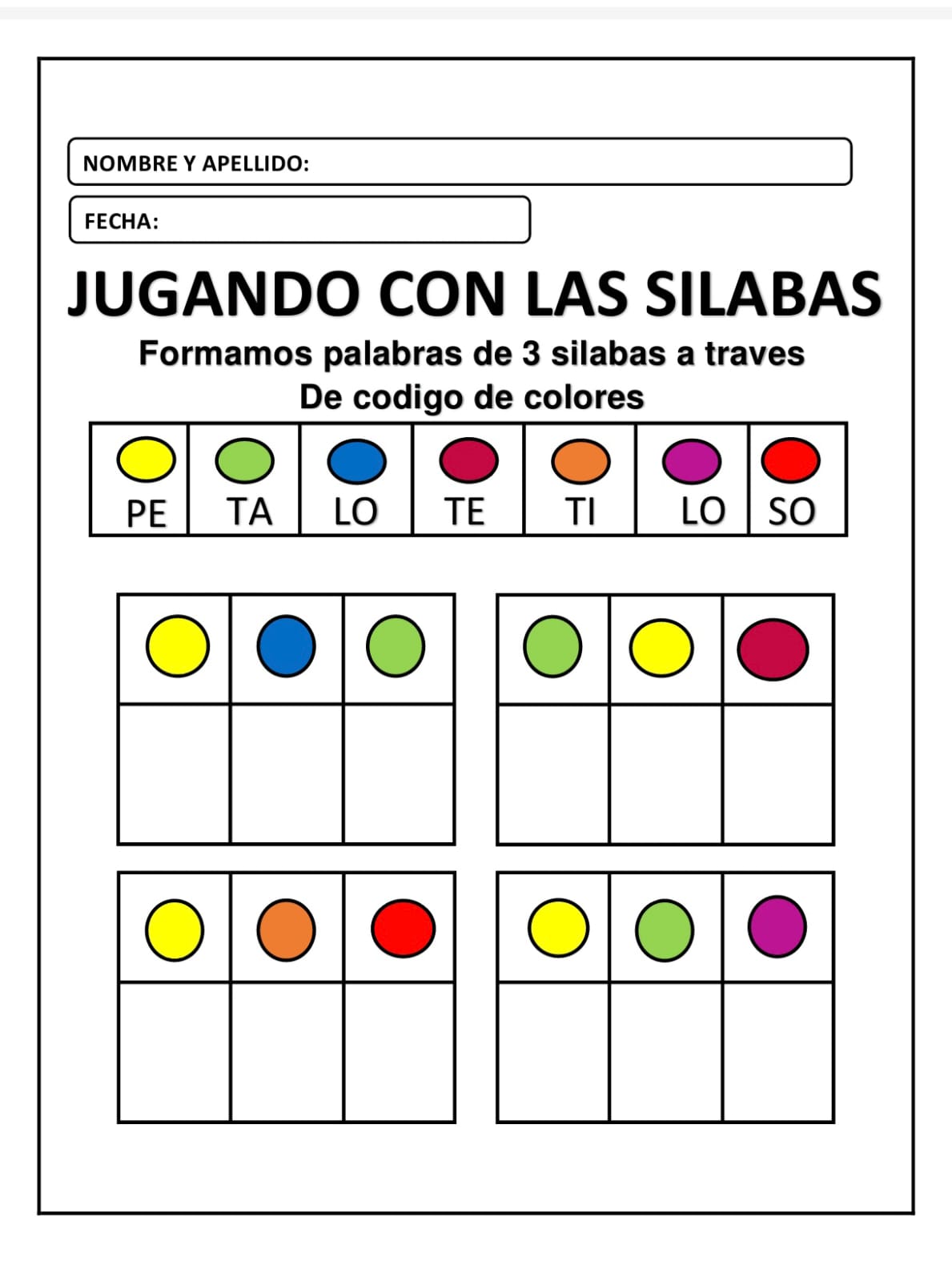 JUGANDO CON LAS SILABAS
