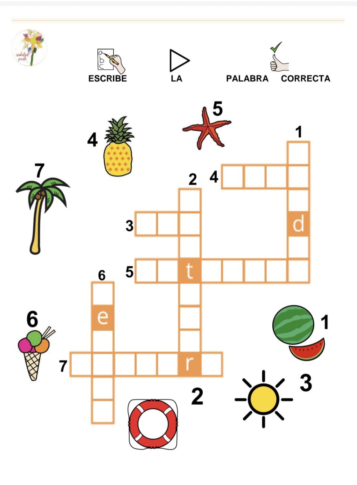 JUEGO DE CRUCIGRAMA