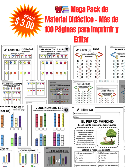 🎒📚 Mega Pack de Material Didáctico