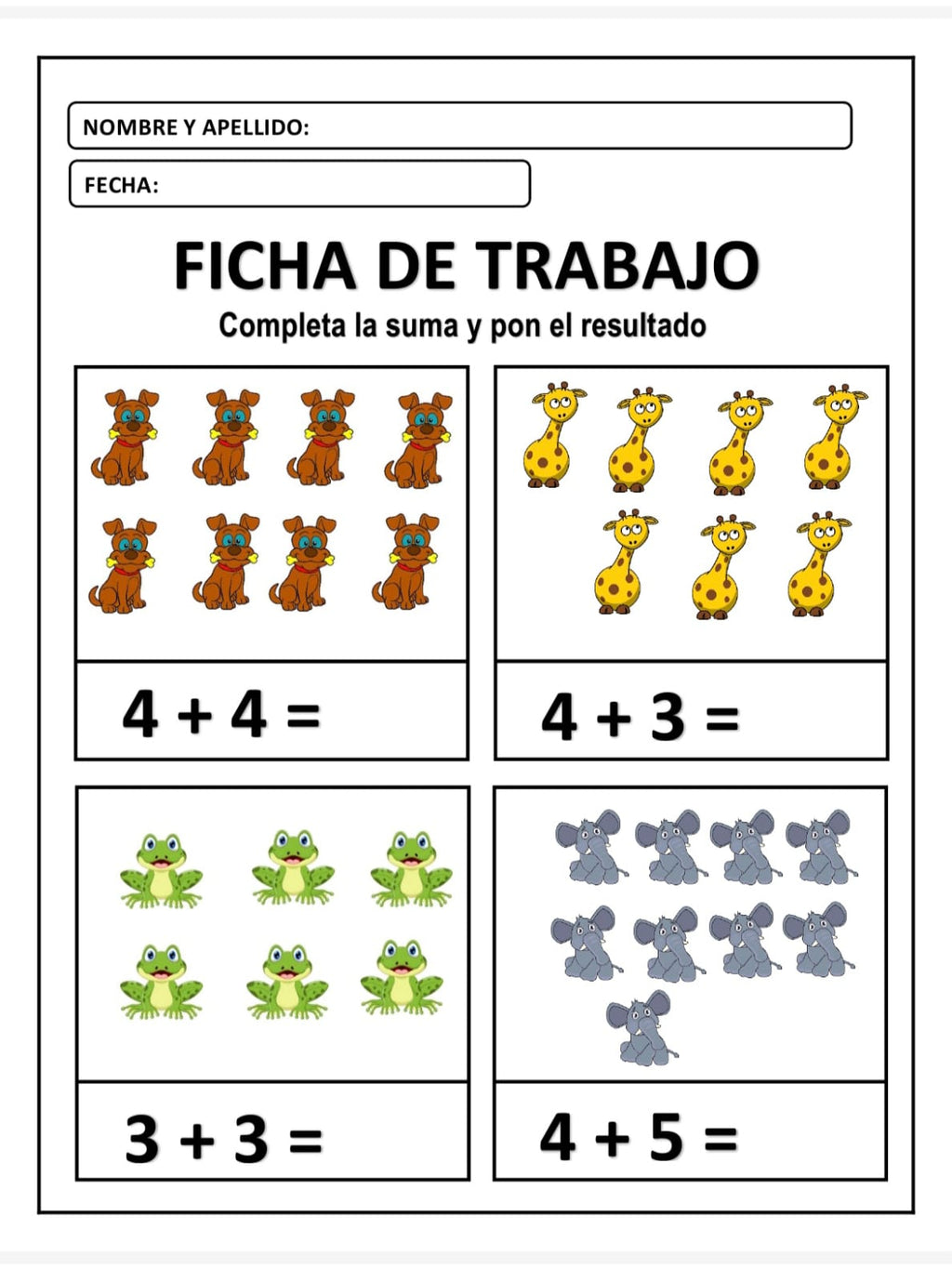 COMPLETA LA SUMA