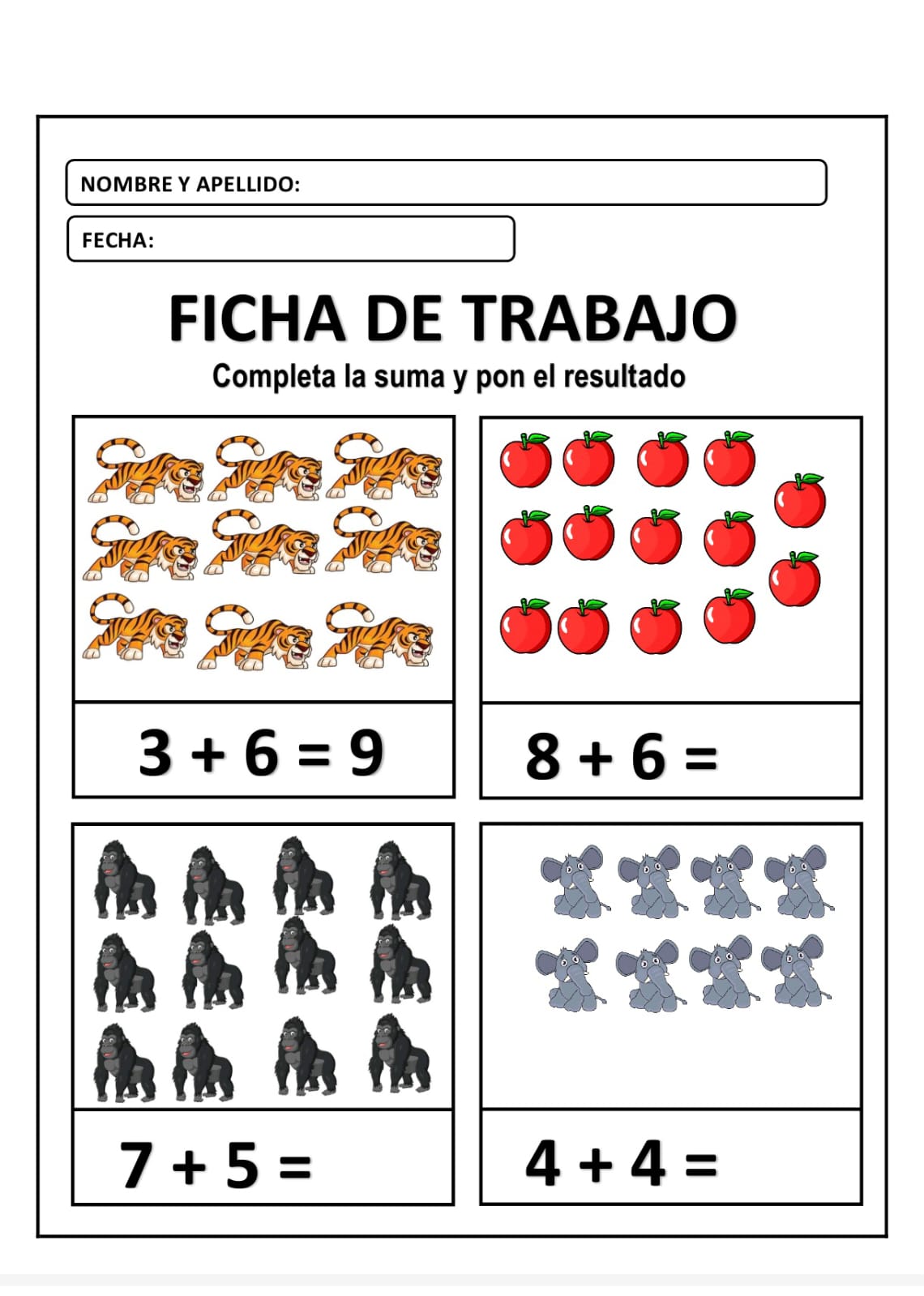 COMPLETA LA SUMA
