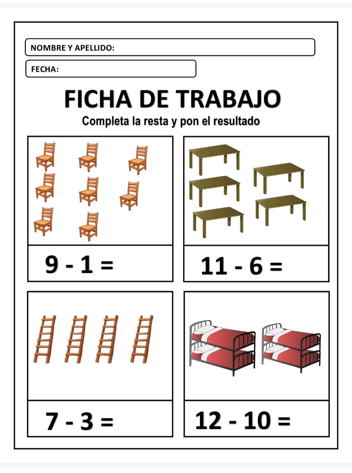 COMPLETA LA RESTA