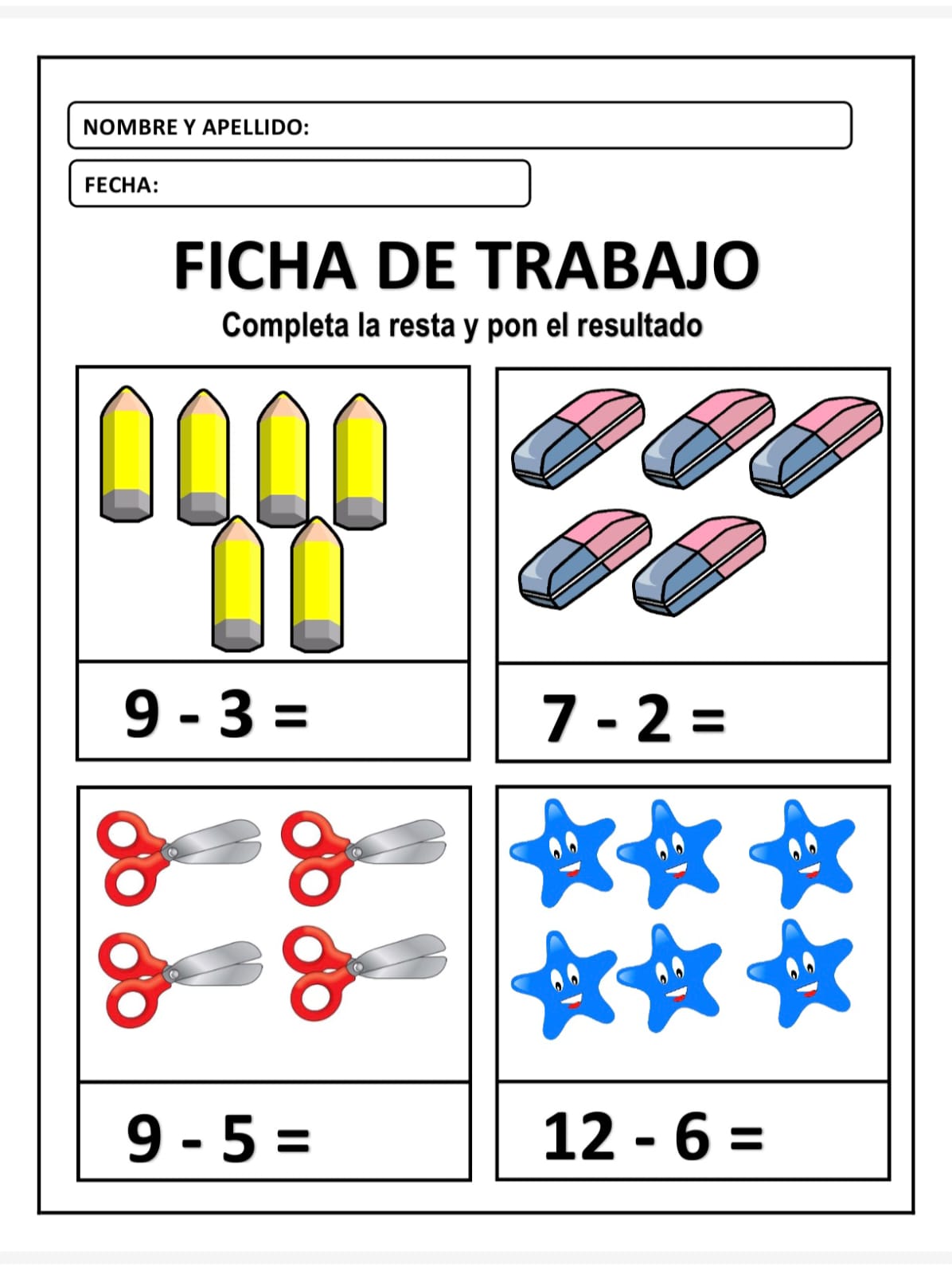 COMPLETA LA RESTA
