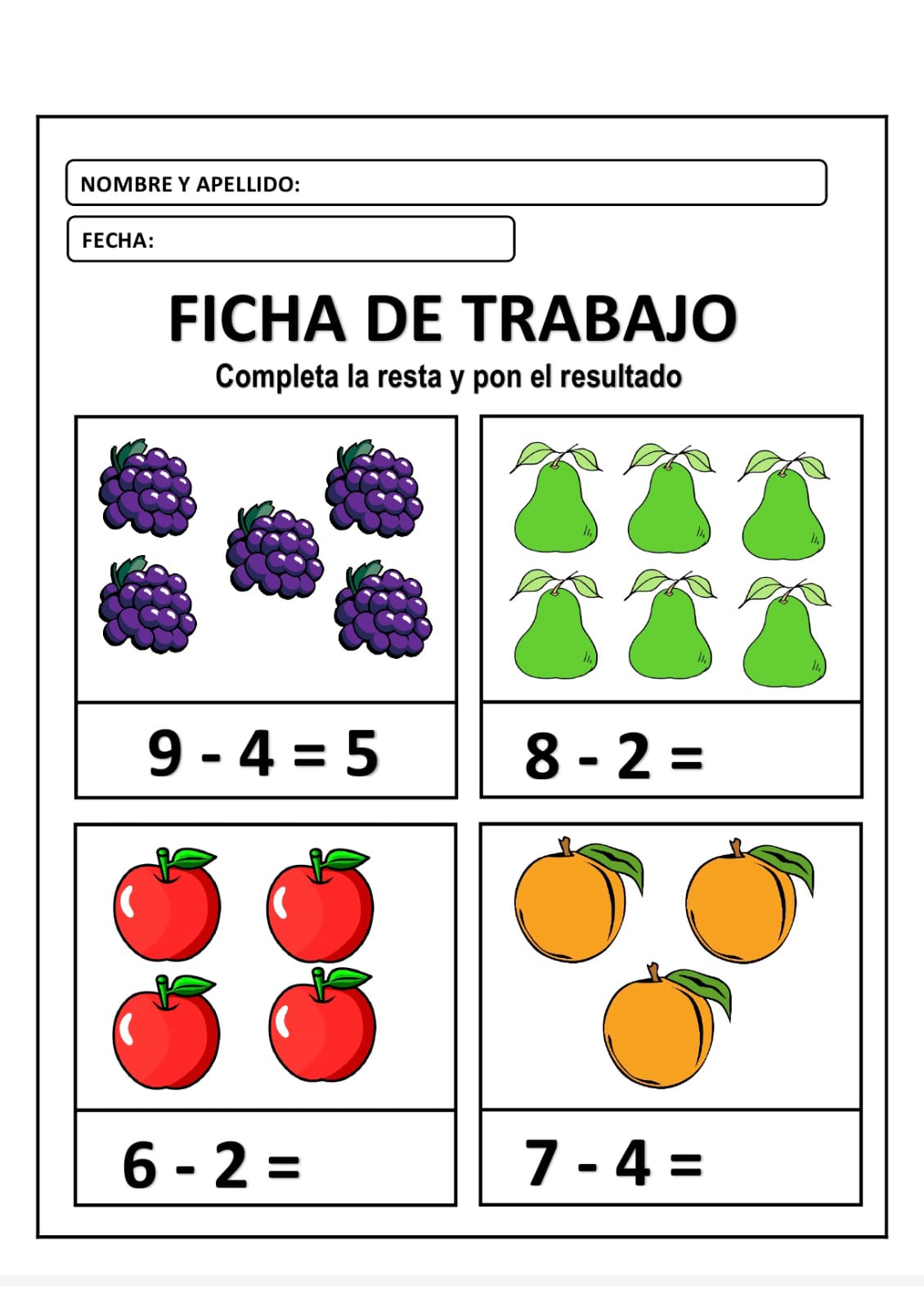 COMPLETA LA RESTA