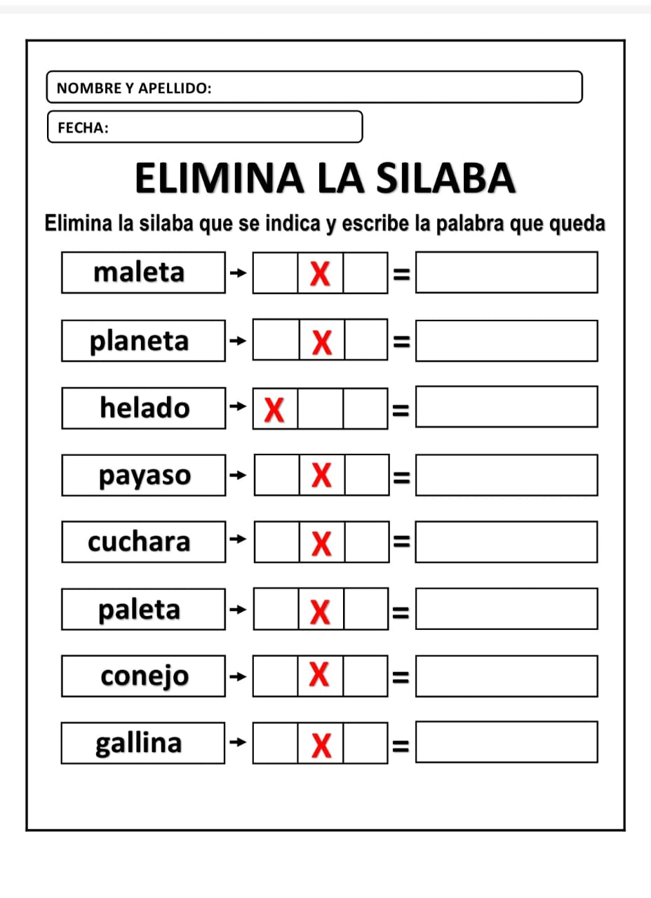 ELIMINA LA SILABA