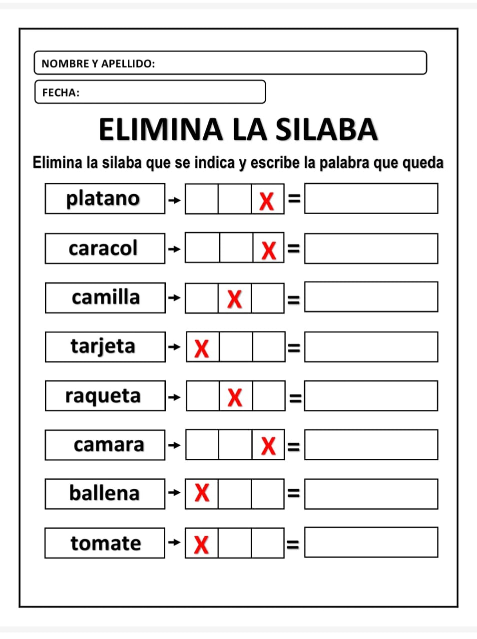 ELIMINA LA SILABA
