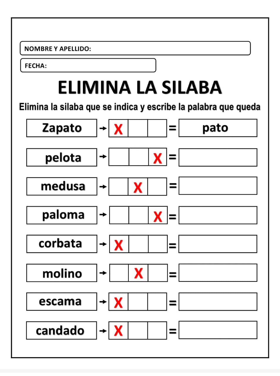 ELIMINA LA SILABA