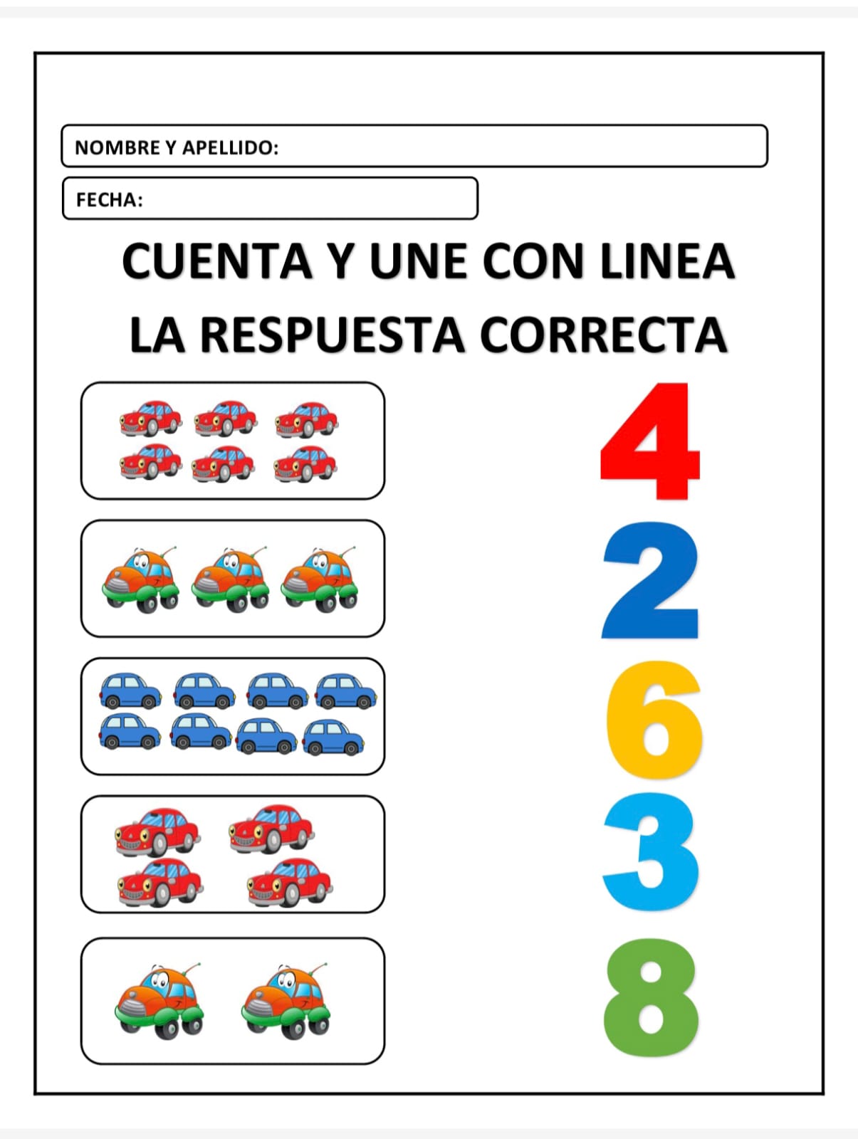 CUENTA Y UNE CON EL NUMERO CORRESPONDIENTE