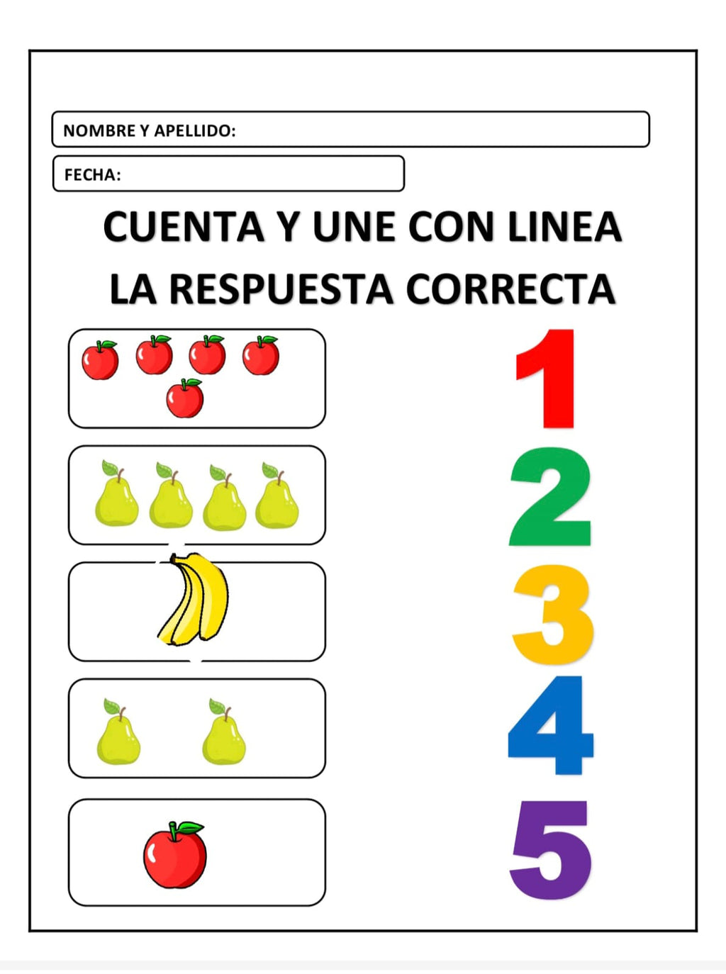 CUENTA Y UNE CON EL NUMERO CORRESPONDIENTE