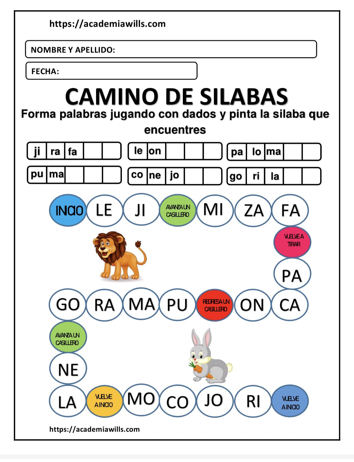 CAMINO DE SILABAS