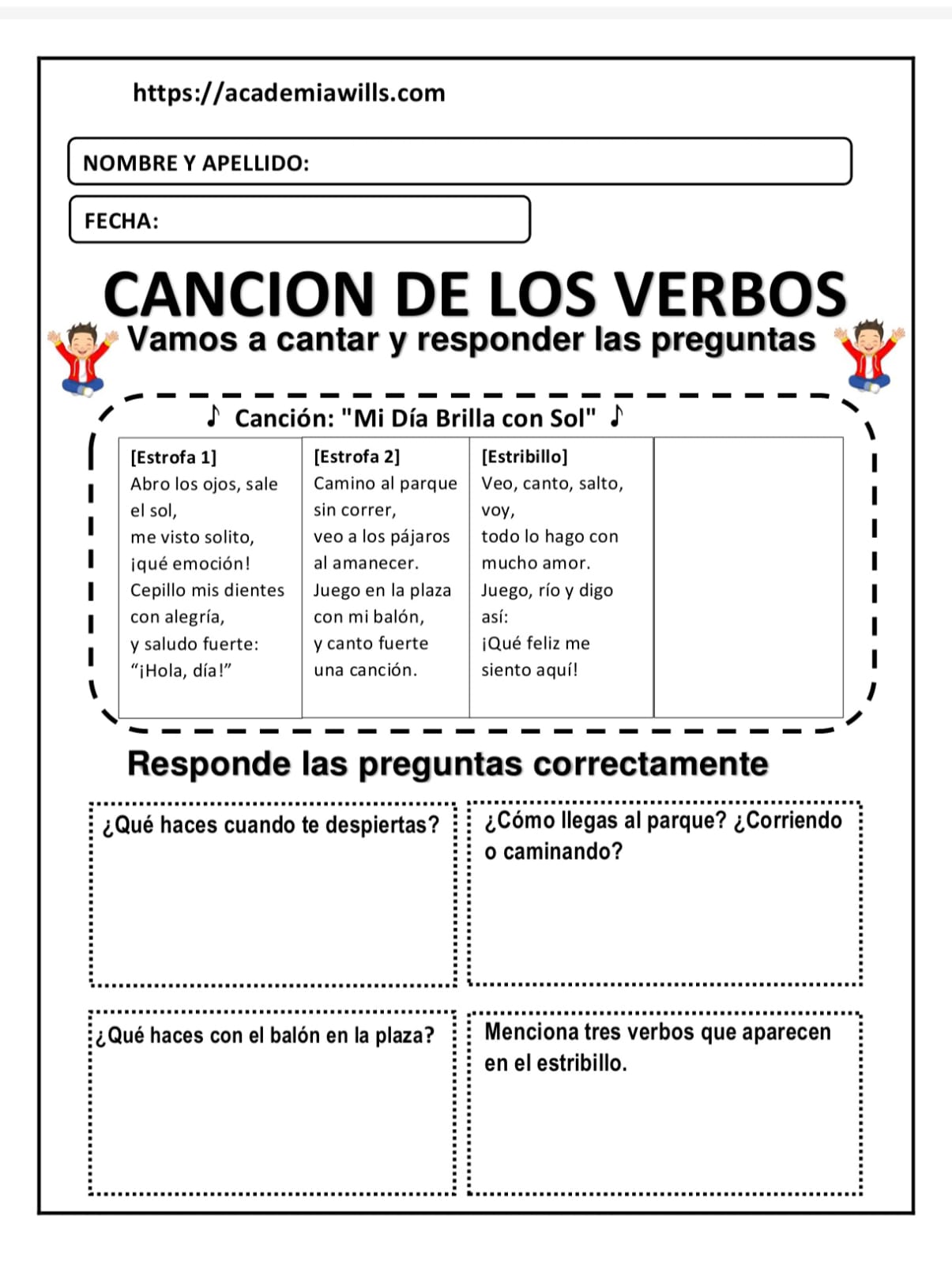 CANCION DE LOS VERBOS