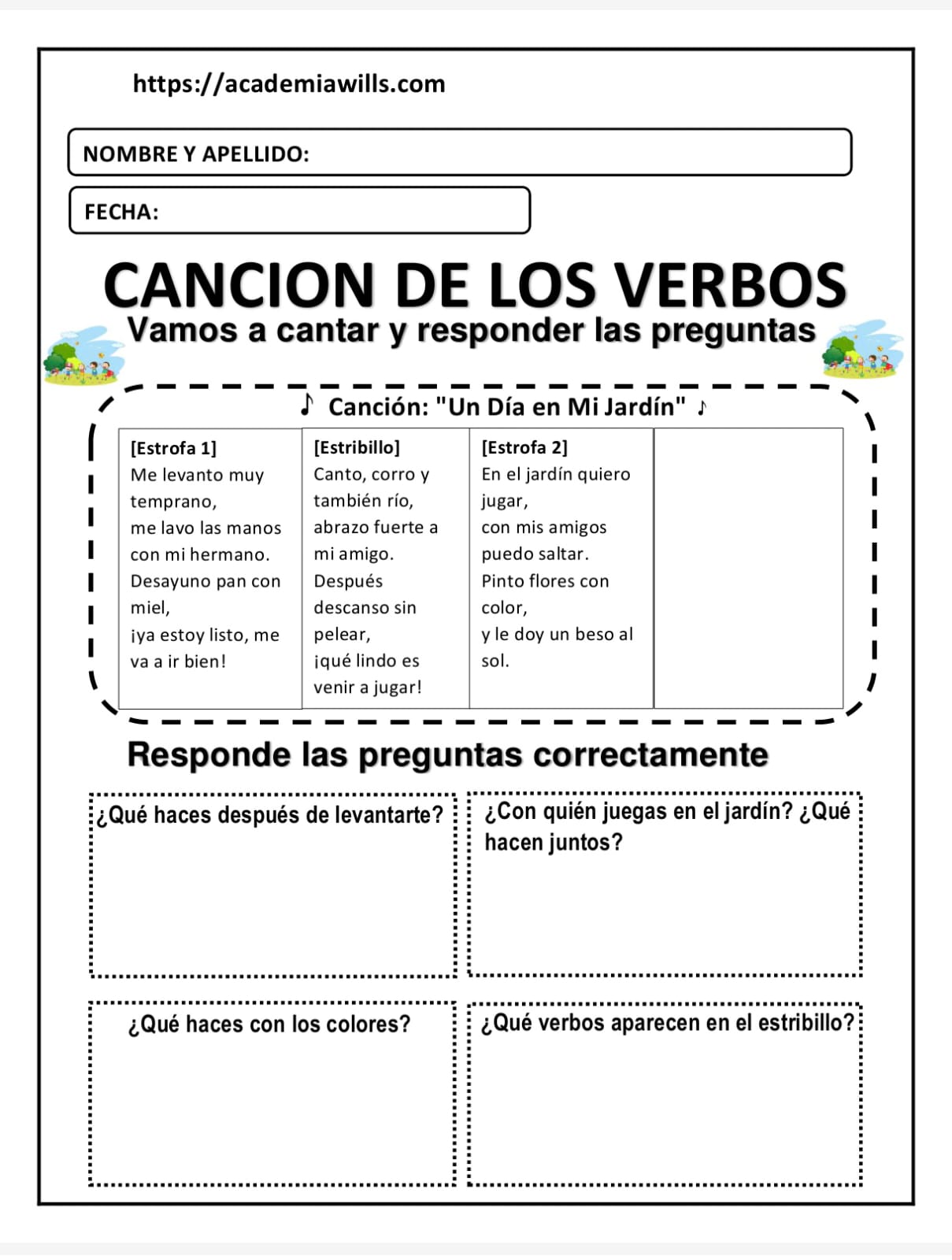 CANCION DE LOS VERBOS
