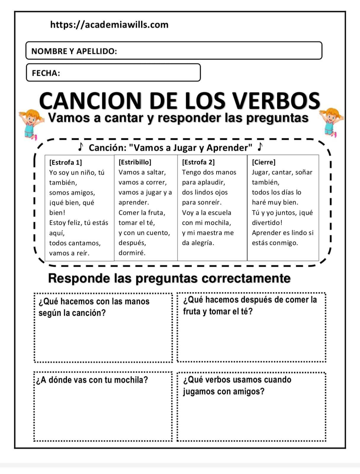 CANCION DE LOS VERBOS